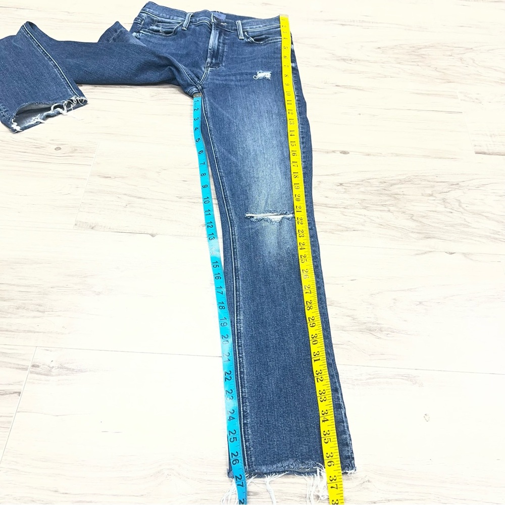 Mother The Mid Rise Dazzler Ankle Fray Jeans in Weekend Warrior Size 24 - Picture 16 of 16
